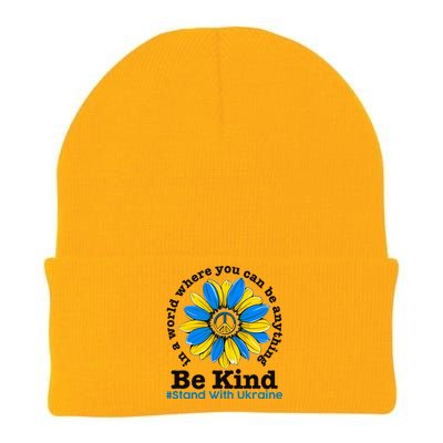 In A World Where You Can Be Anything Be Kind # Stand With Ukraine Knit Cap Winter Beanie