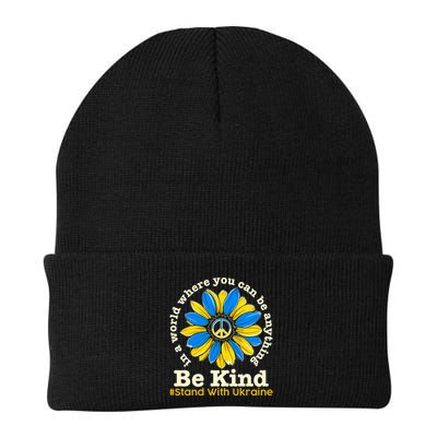 In A World Where You Can Be Anything Be Kind # Stand With Ukraine Knit Cap Winter Beanie