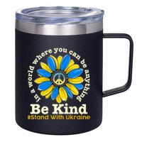 In A World Where You Can Be Anything Be Kind # Stand With Ukraine 12oz Stainless Steel Coffee Mug