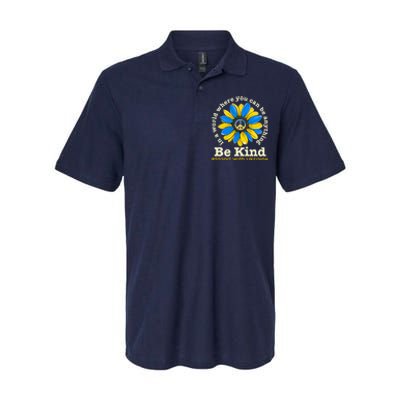 In A World Where You Can Be Anything Be Kind # Stand With Ukraine Softstyle Adult Sport Polo