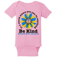 In A World Where You Can Be Anything Be Kind # Stand With Ukraine Baby Bodysuit
