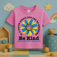 In A World Where You Can Be Anything Be Kind # Stand With Ukraine Toddler T-Shirt