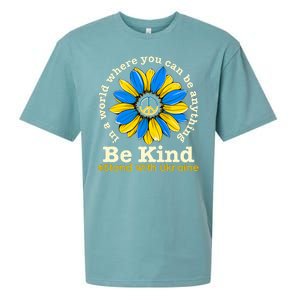 In A World Where You Can Be Anything Be Kind # Stand With Ukraine Sueded Cloud Jersey T-Shirt