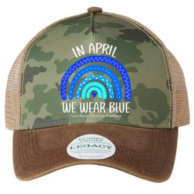 In April We Wear Blue Child Abuse Prevention Awareness Legacy Tie Dye Trucker Hat