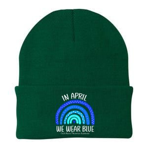 In April We Wear Blue Child Abuse Prevention Awareness Knit Cap Winter Beanie