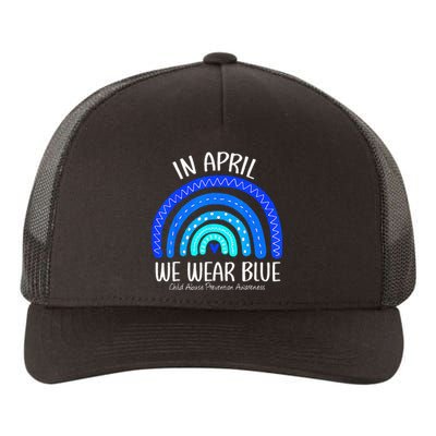 In April We Wear Blue Child Abuse Prevention Awareness Yupoong Adult 5-Panel Trucker Hat