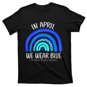 In April We Wear Blue Child Abuse Prevention Awareness T-Shirt