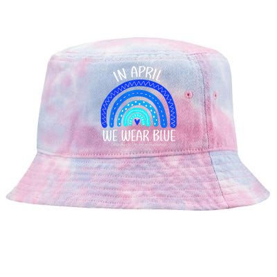 In April We Wear Blue Child Abuse Prevention Awareness Tie-Dyed Bucket Hat