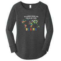 In A World Where You An Be Anything Be Kind Autism Awareness Puzzle Women's Perfect Tri Tunic Long Sleeve Shirt