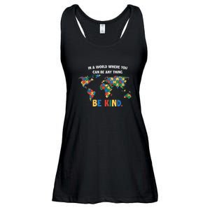 In A World Where You An Be Anything Be Kind Autism Awareness Puzzle Ladies Essential Flowy Tank