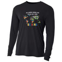 In A World Where You An Be Anything Be Kind Autism Awareness Puzzle Cooling Performance Long Sleeve Crew