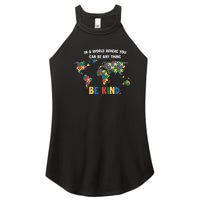 In A World Where You An Be Anything Be Kind Autism Awareness Puzzle Women's Perfect Tri Rocker Tank