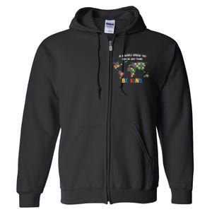 In A World Where You An Be Anything Be Kind Autism Awareness Puzzle Full Zip Hoodie