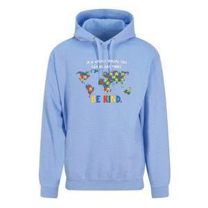 In A World Where You An Be Anything Be Kind Autism Awareness Puzzle Unisex Surf Hoodie