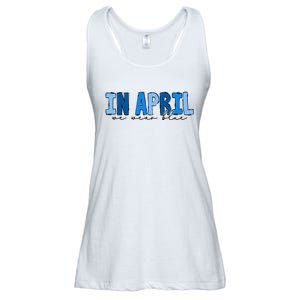 In April We Wear Blue Autism Awareness Ladies Essential Flowy Tank