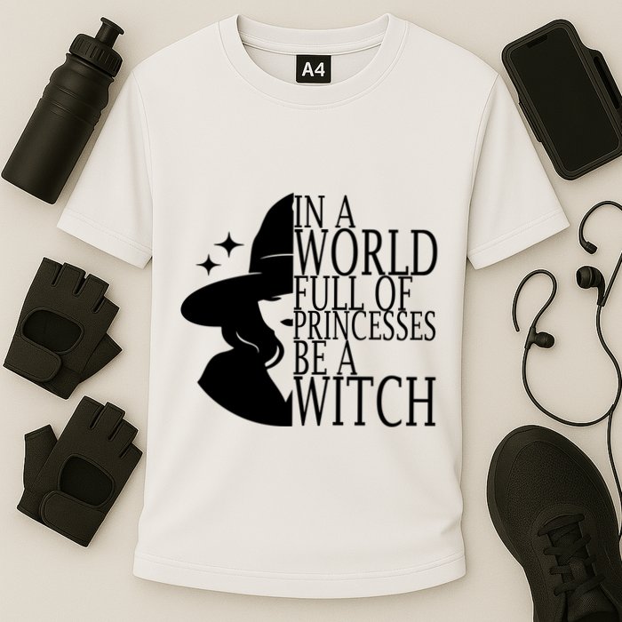 In A World Full Of Princesses Be A Witch Halloween Cooling Performance Crew T-Shirt