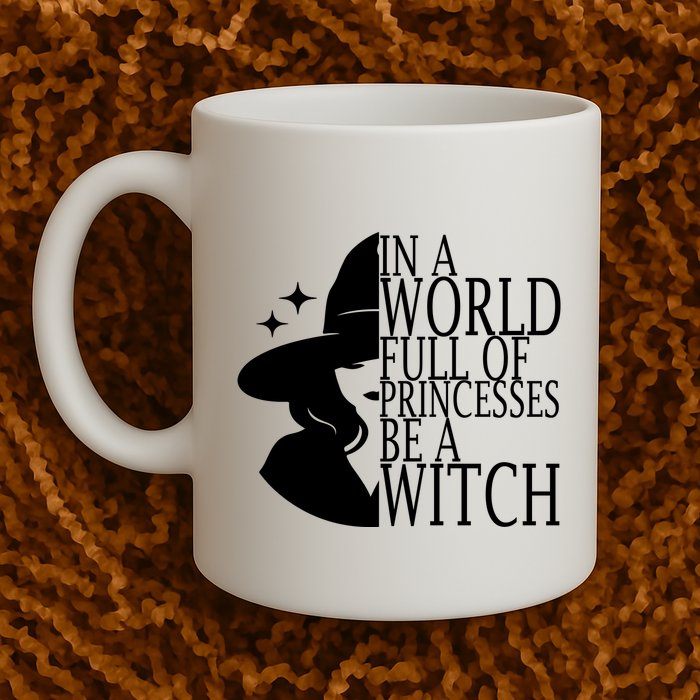 In A World Full Of Princesses Be A Witch Halloween Mug