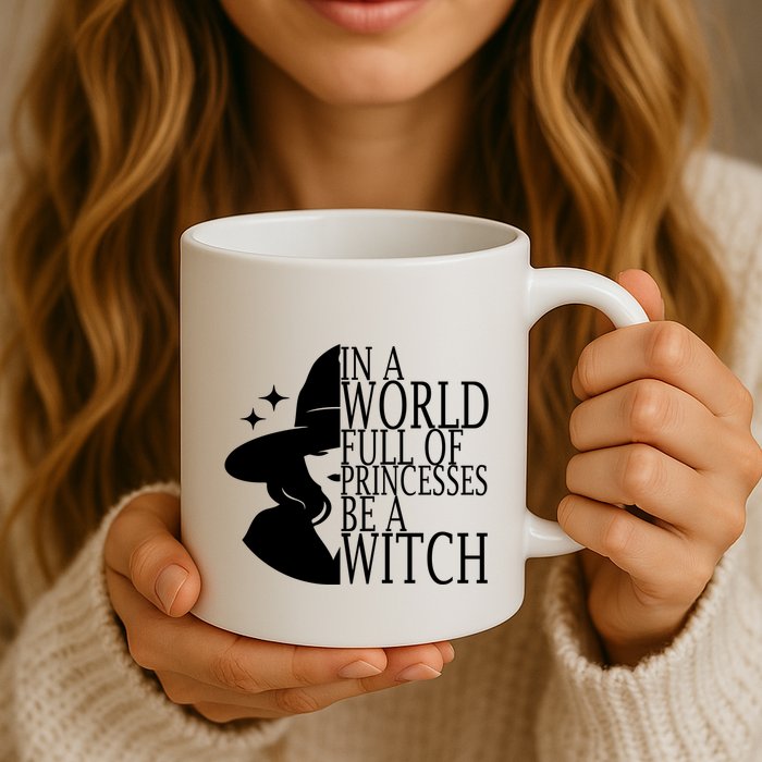 In A World Full Of Princesses Be A Witch Halloween Mug