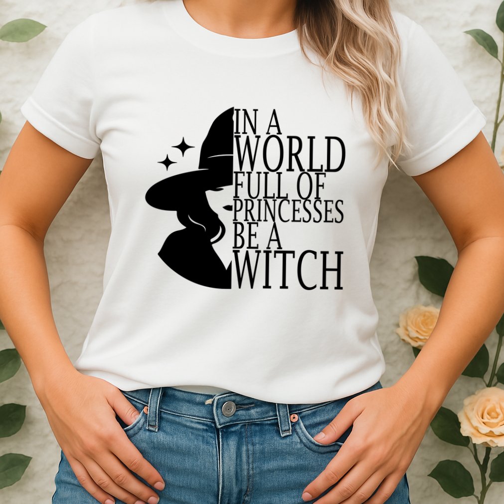 In A World Full Of Princesses Be A Witch Halloween Womens T-Shirt