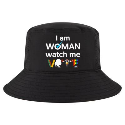 I Am Woman Watch Me Vote Cool Comfort Performance Bucket Hat