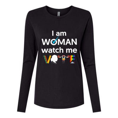 I Am Woman Watch Me Vote Womens Cotton Relaxed Long Sleeve T-Shirt