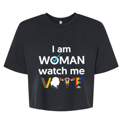 I Am Woman Watch Me Vote Bella+Canvas Jersey Crop Tee