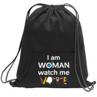 I Am Woman Watch Me Vote Sweatshirt Cinch Pack Bag