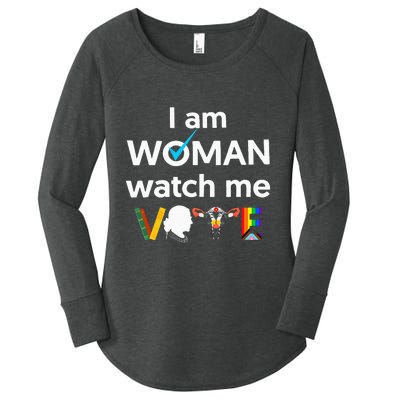 I Am Woman Watch Me Vote Women's Perfect Tri Tunic Long Sleeve Shirt