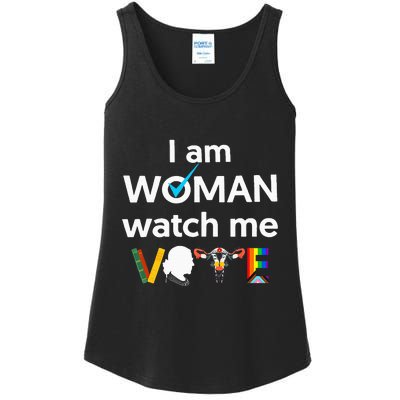 I Am Woman Watch Me Vote Ladies Essential Tank