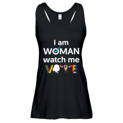 I Am Woman Watch Me Vote Ladies Essential Flowy Tank