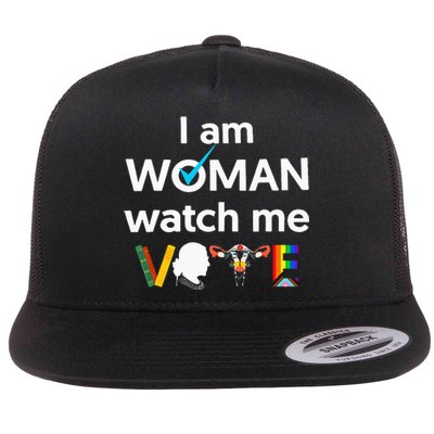 I Am Woman Watch Me Vote Flat Bill Trucker Hat