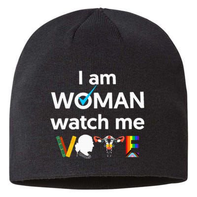 I Am Woman Watch Me Vote Sustainable Beanie