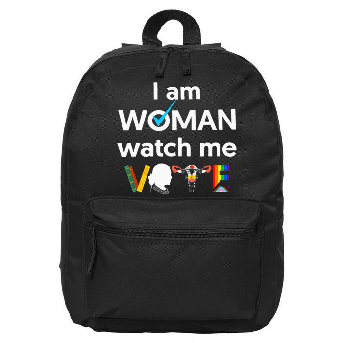 I Am Woman Watch Me Vote 16 in Basic Backpack