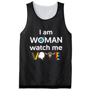 I Am Woman Watch Me Vote Mesh Reversible Basketball Jersey Tank