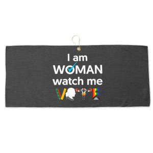 I Am Woman Watch Me Vote Large Microfiber Waffle Golf Towel