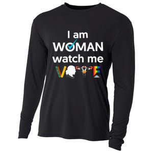 I Am Woman Watch Me Vote Cooling Performance Long Sleeve Crew