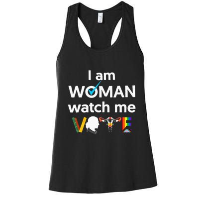 I Am Woman Watch Me Vote Women's Racerback Tank