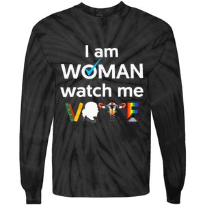 I Am Woman Watch Me Vote Tie-Dye Long Sleeve Shirt