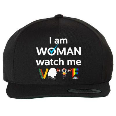 I Am Woman Watch Me Vote Wool Snapback Cap