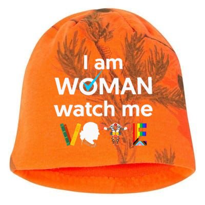 I Am Woman Watch Me Vote Kati - Camo Knit Beanie