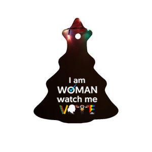 I Am Woman Watch Me Vote Ceramic Tree Ornament