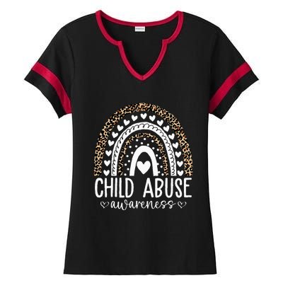 In April We Wear Blue Cool Child Abuse Prevention Awareness Ladies Halftime Notch Neck Tee