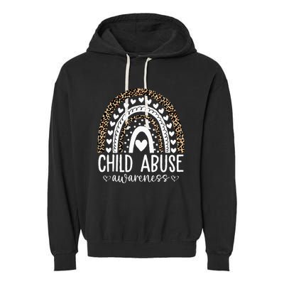 In April We Wear Blue Cool Child Abuse Prevention Awareness Garment-Dyed Fleece Hoodie