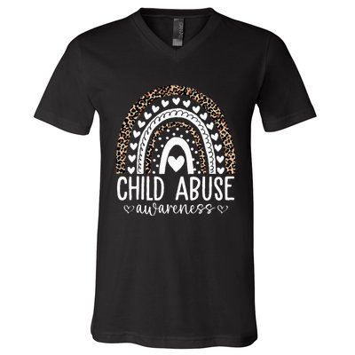 In April We Wear Blue Cool Child Abuse Prevention Awareness V-Neck T-Shirt