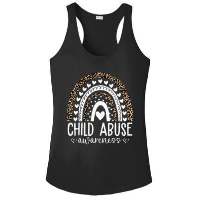 In April We Wear Blue Cool Child Abuse Prevention Awareness Ladies PosiCharge Competitor Racerback Tank