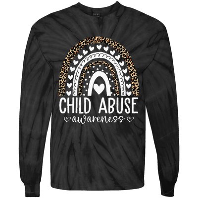 In April We Wear Blue Cool Child Abuse Prevention Awareness Tie-Dye Long Sleeve Shirt