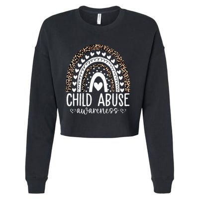 In April We Wear Blue Cool Child Abuse Prevention Awareness Cropped Pullover Crew