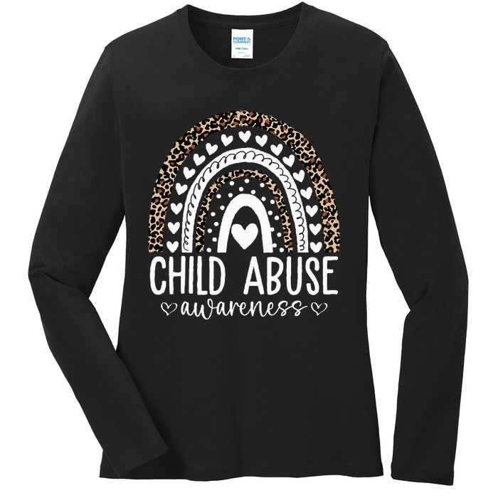 In April We Wear Blue Cool Child Abuse Prevention Awareness Ladies Long Sleeve Shirt