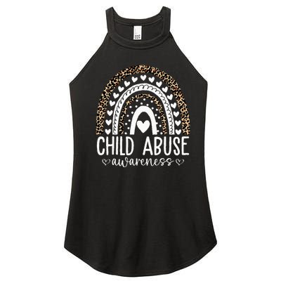 In April We Wear Blue Cool Child Abuse Prevention Awareness Women’s Perfect Tri Rocker Tank