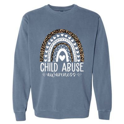 In April We Wear Blue Cool Child Abuse Prevention Awareness Garment-Dyed Sweatshirt